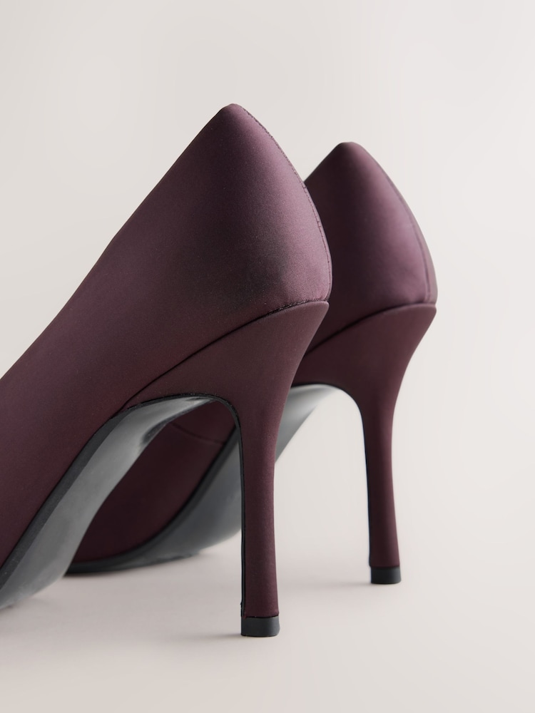 Plum Purple Forever Comfort® Satin Court Heels - Image 5 of 5 Plum Purple Forever Comfort® Satin Court Heels - Image 5 of 5