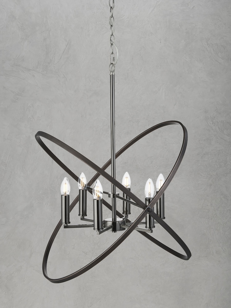 Searchlight Pewter Eternity 6 Light Ceiling Light - Image 1 of 3