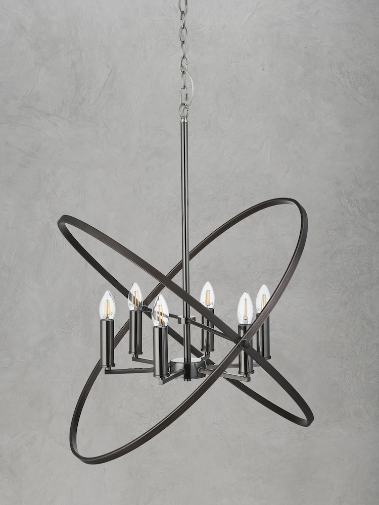 Searchlight Pewter Eternity 6 Light Ceiling Light - Image 2 of 3