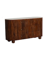 Barker and Stonehouse Brown Tasso 6 Drawer Marble Top Chest - Image 5 of 12