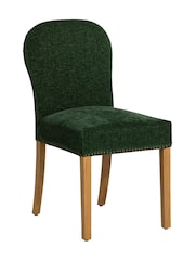 Barker and Stonehouse Green and Light Oak Gable Fabric Dining Chair With Legs - Image 2 of 10