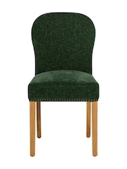 Barker and Stonehouse Green and Light Oak Gable Fabric Dining Chair With Legs - Image 3 of 10