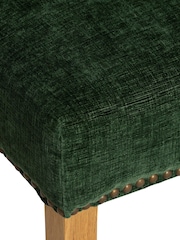 Barker and Stonehouse Green and Light Oak Gable Fabric Dining Chair With Legs - Image 4 of 10