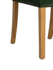 Barker and Stonehouse Green and Light Oak Gable Fabric Dining Chair With Legs - Image 5 of 10
