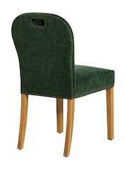 Barker and Stonehouse Green and Light Oak Gable Fabric Dining Chair With Legs - Image 6 of 10