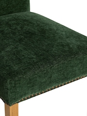 Barker and Stonehouse Green and Light Oak Gable Fabric Dining Chair With Legs - Image 8 of 10