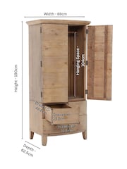 Barker and Stonehouse Brown Lewes 2 Door 4 Drawer Small Wardrobe - Image 4 of 9