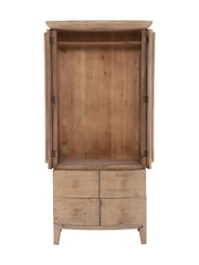 Barker and Stonehouse Brown Lewes 2 Door 4 Drawer Small Wardrobe - Image 5 of 9