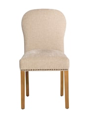 Barker and Stonehouse Beige and Light Oak Gable Fabric Dining Chair With Legs - Image 3 of 10