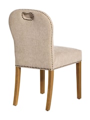 Barker and Stonehouse Beige and Light Oak Gable Fabric Dining Chair With Legs - Image 4 of 10