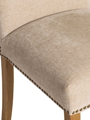 Barker and Stonehouse Beige and Light Oak Gable Fabric Dining Chair With Legs - Image 9 of 10