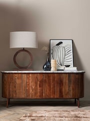 Barker and Stonehouse Brown Cresta 4 Door Marble Sideboard - Image 1 of 9