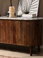 Barker and Stonehouse Brown Cresta 4 Door Marble Sideboard - Image 3 of 9