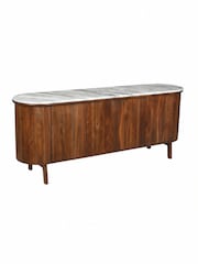 Barker and Stonehouse Brown Cresta 4 Door Marble Sideboard - Image 4 of 9