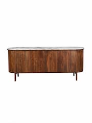 Barker and Stonehouse Brown Cresta 4 Door Marble Sideboard - Image 5 of 9