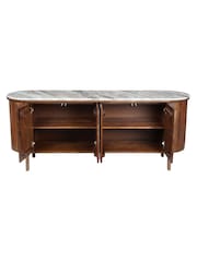 Barker and Stonehouse Brown Cresta 4 Door Marble Sideboard - Image 6 of 9