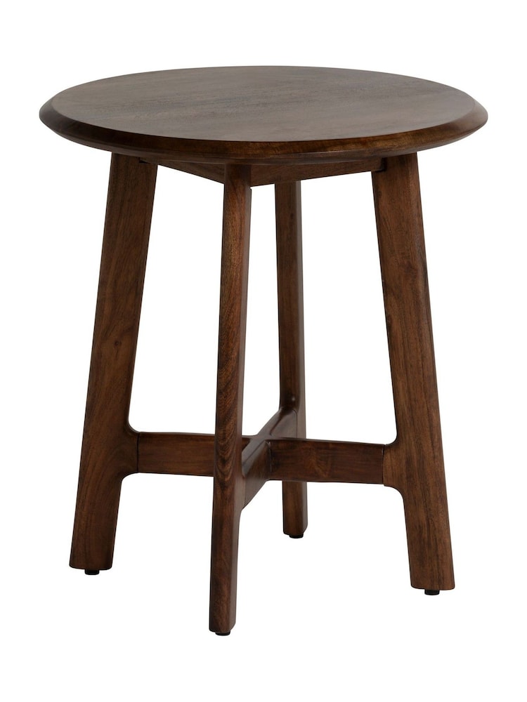 Barker and Stonehouse Brown Cresta Round Acacia Side Table - Image 2 of 7 Barker and Stonehouse Brown Cresta Round Acacia Side Table - Image 2 of 7