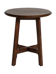 Barker and Stonehouse Brown Cresta Round Acacia Side Table - Image 3 of 7