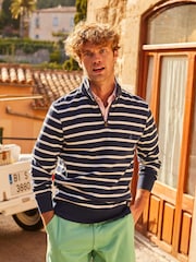 Joules Boys' Onside Navy Striped Cotton Rugby Shirt - Image 11 of 18