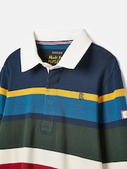 Joules Boys' Onside Navy Striped Cotton Rugby Shirt - Image 14 of 18