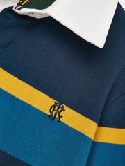 Joules Boys' Onside Navy Striped Cotton Rugby Shirt - Image 17 of 18