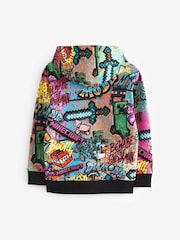 Black/Green Minecraft Graffiti Hoodie (3-16yrs) - Image 2 of 3