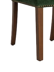 Barker and Stonehouse Green and Dark Oak Gable Fabric Dining Chair With Dark Legs - Image 6 of 10