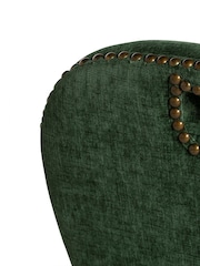 Barker and Stonehouse Green and Dark Oak Gable Fabric Dining Chair With Dark Legs - Image 8 of 10