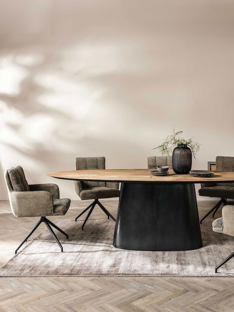 Barker and Stonehouse Green Odine Velvet Swivel Dining Chair - Image 2 of 9