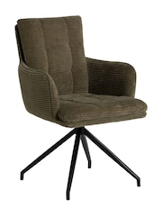 Barker and Stonehouse Green Odine Velvet Swivel Dining Chair - Image 4 of 9