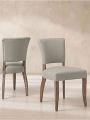 Barker and Stonehouse White Otto Fabric Dining Chair - Image 1 of 8