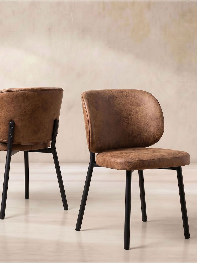 Barker and Stonehouse Tan Elodie Curved Fabric Dining Chair - Image 1 of 7 Barker and Stonehouse Tan Elodie Curved Fabric Dining Chair - Image 1 of 7