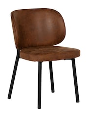 Barker and Stonehouse Tan Elodie Curved Fabric Dining Chair - Image 4 of 7
