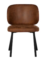 Barker and Stonehouse Tan Elodie Curved Fabric Dining Chair - Image 5 of 7