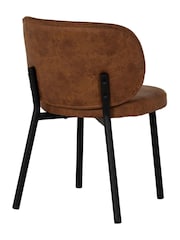 Barker and Stonehouse Tan Elodie Curved Fabric Dining Chair - Image 6 of 7