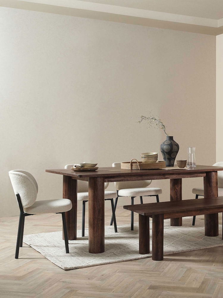 Barker and Stonehouse Off White Elodie Curved Fabric Dining Chair - Image 2 of 4 Barker and Stonehouse Off White Elodie Curved Fabric Dining Chair - Image 2 of 4