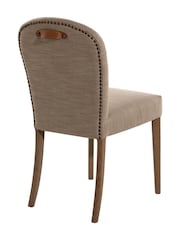 Barker and Stonehouse Herringbone Maurice Fabric Dining Chair With Leather Handle - Image 4 of 9