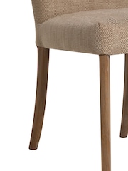 Barker and Stonehouse Herringbone Maurice Fabric Dining Chair With Leather Handle - Image 6 of 9