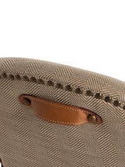 Barker and Stonehouse Herringbone Maurice Fabric Dining Chair With Leather Handle - Image 7 of 9