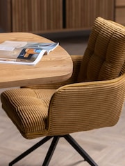 Barker and Stonehouse Yellow Odine Velvet Swivel Dining Chair - Image 3 of 11