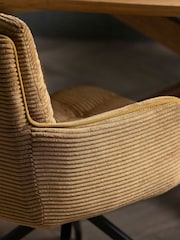 Barker and Stonehouse Yellow Odine Velvet Swivel Dining Chair - Image 4 of 11