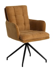 Barker and Stonehouse Yellow Odine Velvet Swivel Dining Chair - Image 5 of 11