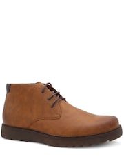 Pavers Tan Brown Wide Fit Lace Up Chukka Boots - Image 2 of 6