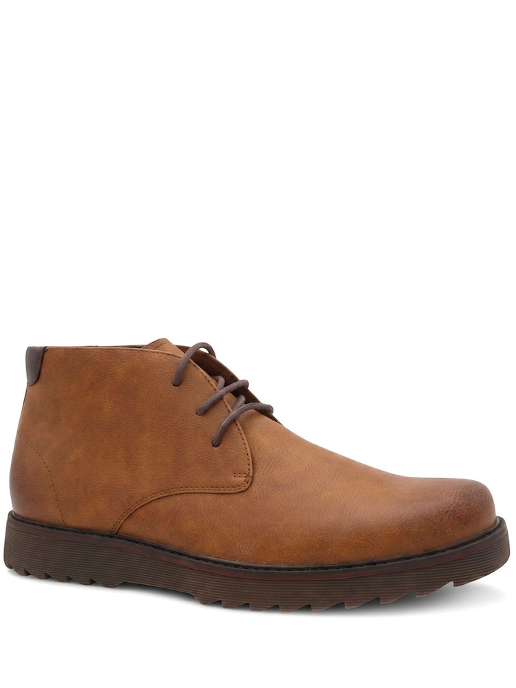 Pavers Tan Brown Wide Fit Lace Up Chukka Boots - Image 2 of 6