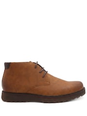 Pavers Tan Brown Wide Fit Lace Up Chukka Boots - Image 4 of 6