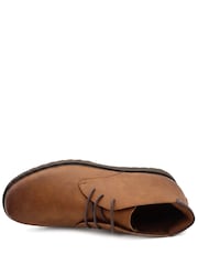 Pavers Tan Brown Wide Fit Lace Up Chukka Boots - Image 5 of 6