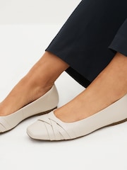 Bone Forever Comfort® Leather Square Toe Ballerina Shoes - Image 2 of 8