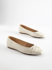 Bone Forever Comfort® Leather Square Toe Ballerina Shoes - Image 4 of 8
