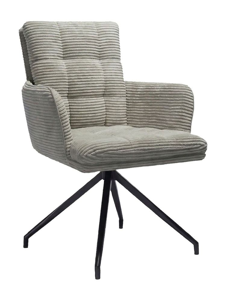 Barker and Stonehouse Grey Odine Velvet Swivel Dining Chair - Image 2 of 6