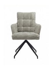 Barker and Stonehouse Grey Odine Velvet Swivel Dining Chair - Image 3 of 6